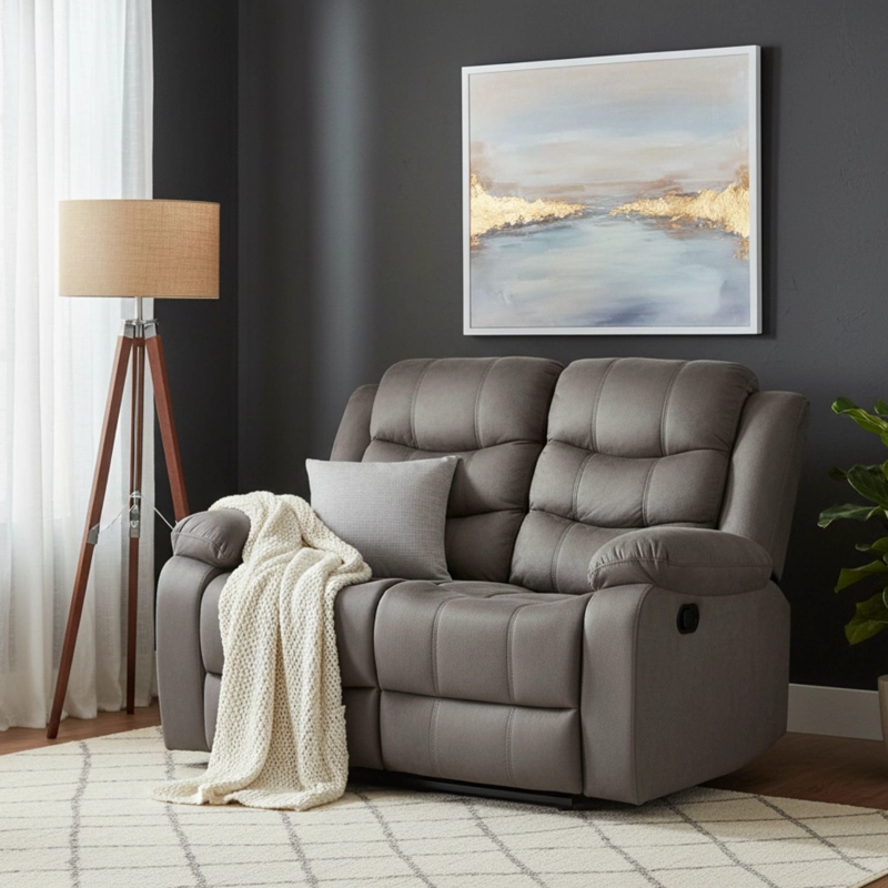 SOFA 2 CUERPOS RECLINABLE TRADICIONAL NORMAN GRIS 2011LFGR - 1