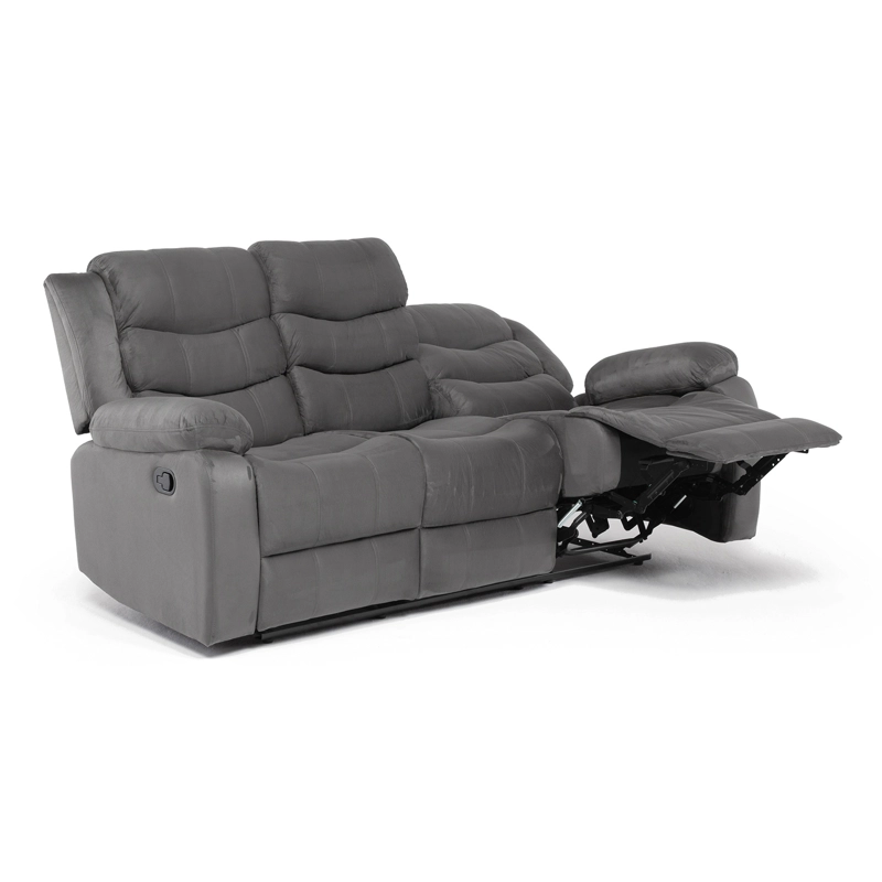 LIVING RECLINABLE SOFA 3 CUERPOS + 1 SOFA 2 CUERPOS GRIS NORMAN SET2011LFGR2 - 8
