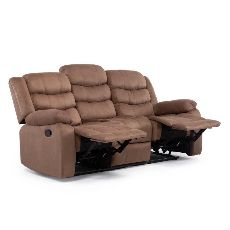 LIVING RECLINABLE SOFA 3 CUERPOS + 1 SOFA 2 CUERPOS CAFE  NORMAN SET2011LFBR2 - 7