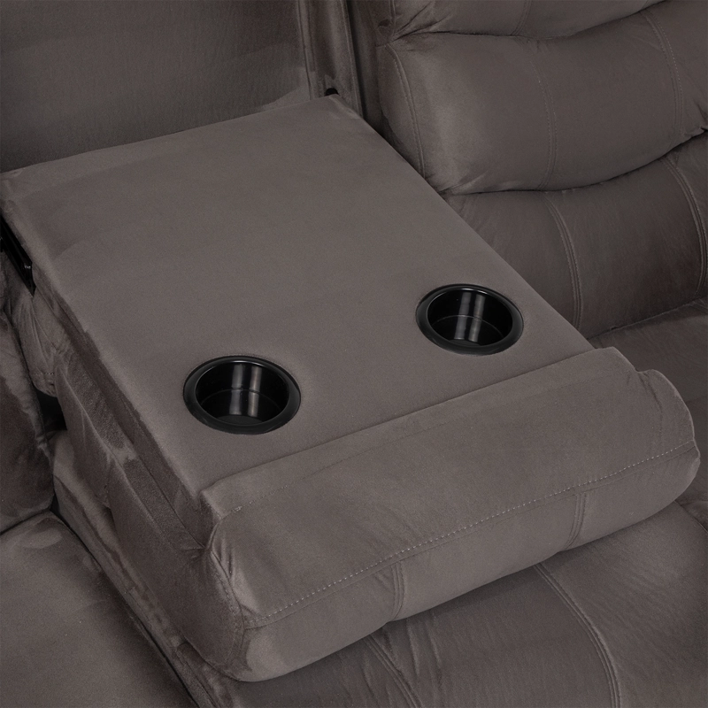 LIVING RECLINABLE SOFA 3 CUERPOS + 1 SOFA 2 CUERPOS + 1 BERGER GRIS NORMAN SET2011LFGR - 2