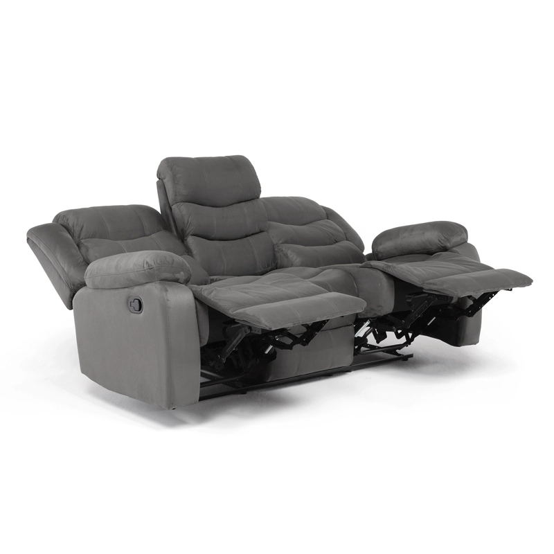LIVING RECLINABLE SOFA 3 CUERPOS + 1 SOFA 2 CUERPOS + 1 BERGER GRIS NORMAN SET2011LFGR - 12
