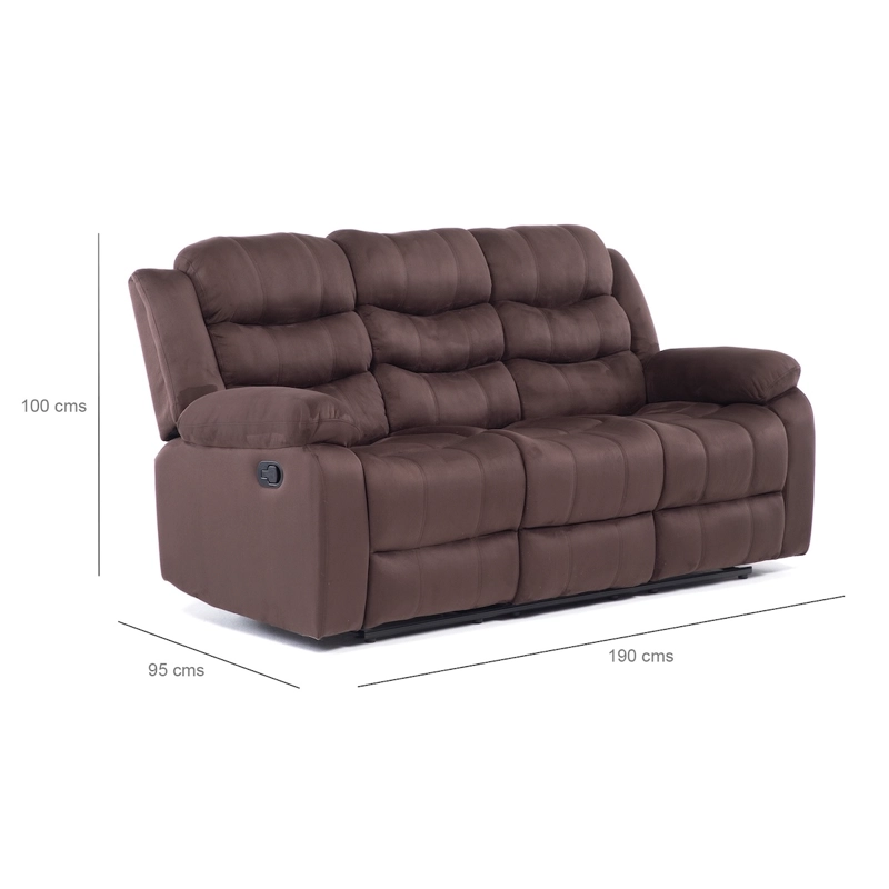 SOFA 3 CUERPOS RECLINABLE TRADICIONAL NORMAN CAFE  OSCURO 2011SFDBR - 11