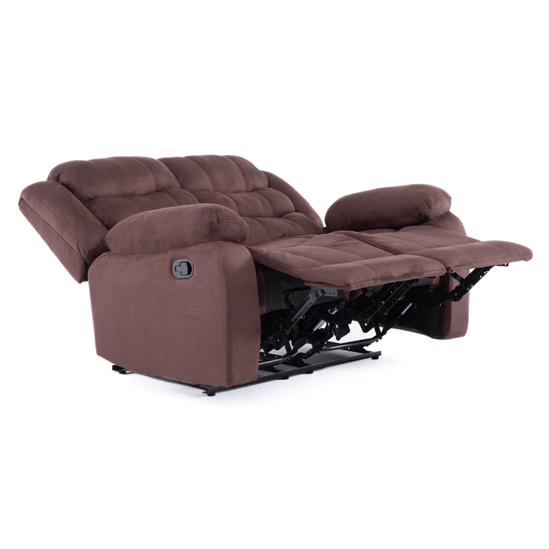 LIVING RECLINABLE SOFA 3 CUERPOS + SOFA 2 CUERPOS + 1 BERGER CAFE  OSCURO NORMAN 2011DBR - 10