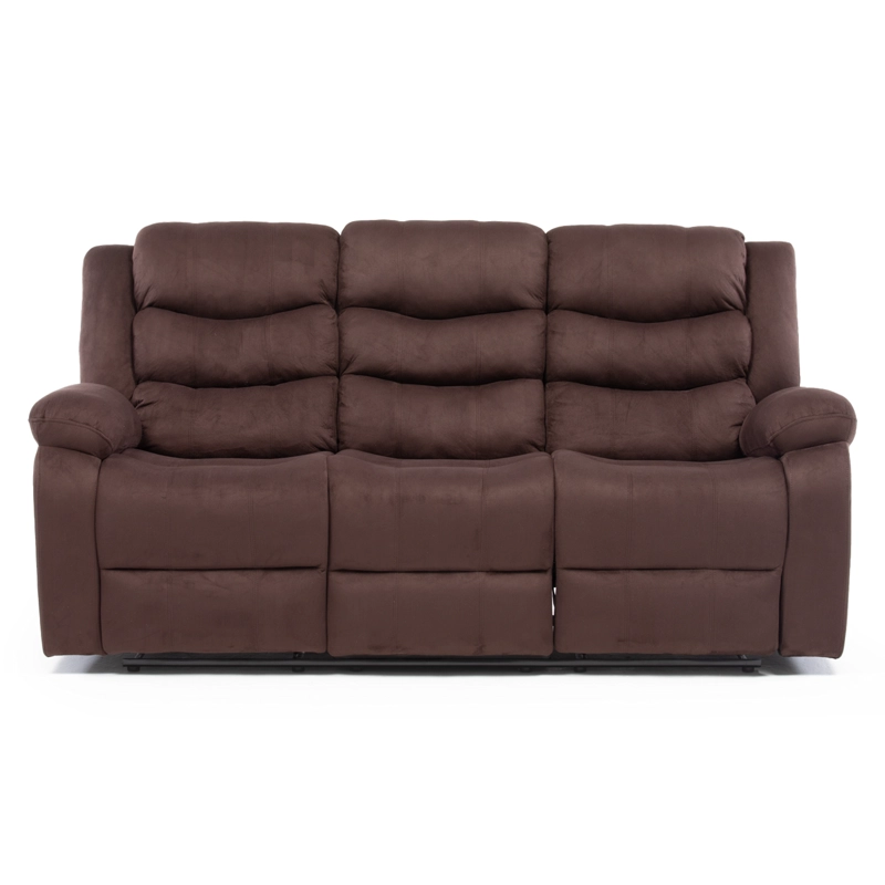LIVING RECLINABLE SOFA 3 CUERPOS + SOFA 2 CUERPOS + 1 BERGER CAFE  OSCURO NORMAN 2011DBR - 3