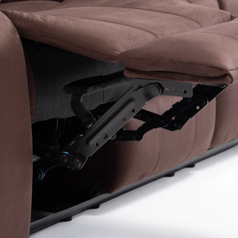 LIVING RECLINABLE SOFA 3 CUERPOS + SOFA 2 CUERPOS + 1 BERGER CAFE  OSCURO NORMAN 2011DBR - 7