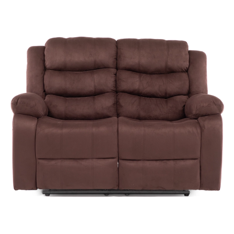 LIVING RECLINABLE SOFA 3 CUERPOS + SOFA 2 CUERPOS + 1 BERGER CAFE  OSCURO NORMAN 2011DBR - 9