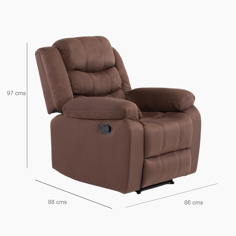 LIVING RECLINABLE SOFA 3 CUERPOS + 2 BERGERS NORMAN CAFE  OSCURO 2011DBR - 11
