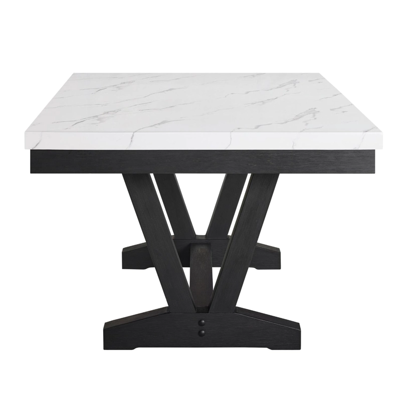 JUEGO DE COMEDOR 6 SILLAS MODERNO RODEUS BLANCO MARMOL D4931 - 3