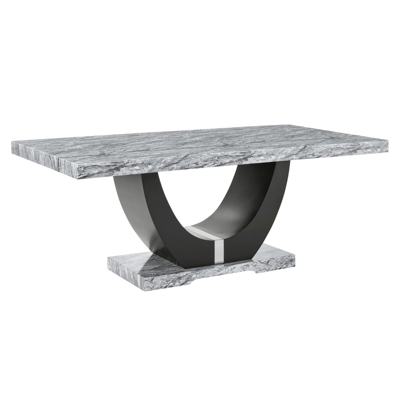 JUEGO DE COMEDOR 6 SILLAS MODERNO MOON MARMOL GRIS D6058 - 4