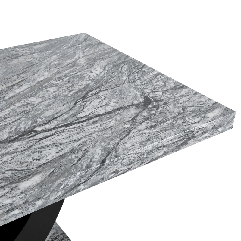 JUEGO DE COMEDOR 6 SILLAS MODERNO MOON MARMOL GRIS D6058 - 5