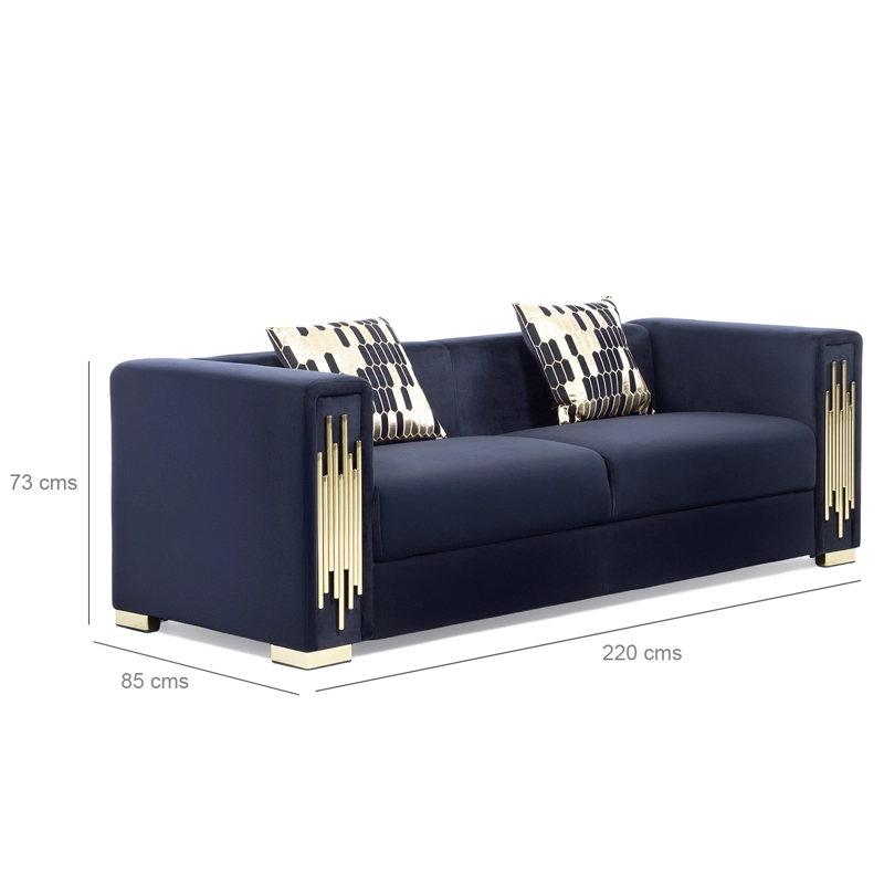 SOFA ELEGANTE 3 CUERPO MODERNO NEGRO SPENCER - 5