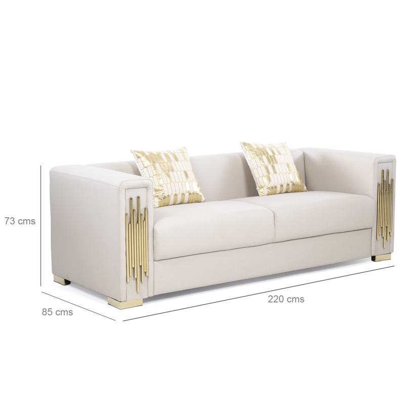 SOFA ELEGANTE 3 CUERPO MODERNO BEIGE SPENCER - 4