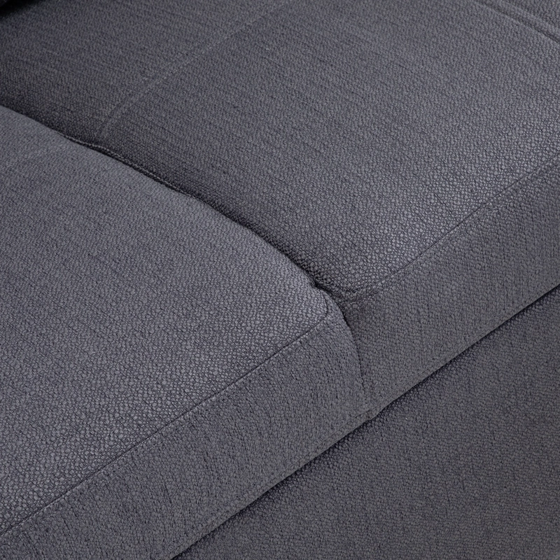 SOFA SECCIONAL CAMA 2 PLAZAS MODERNO LINO GRUESO GRIS REVERSIBLE WING - 5