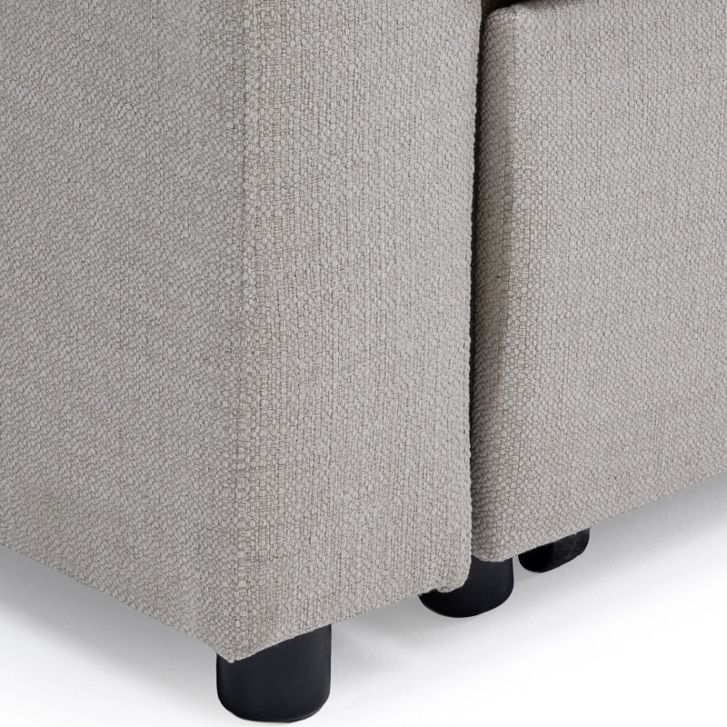 SOFA SECCIONAL CAMA 2 PLAZAS MODERNO LINO GRUESO BEIGE REVERSIBLE WING - 4