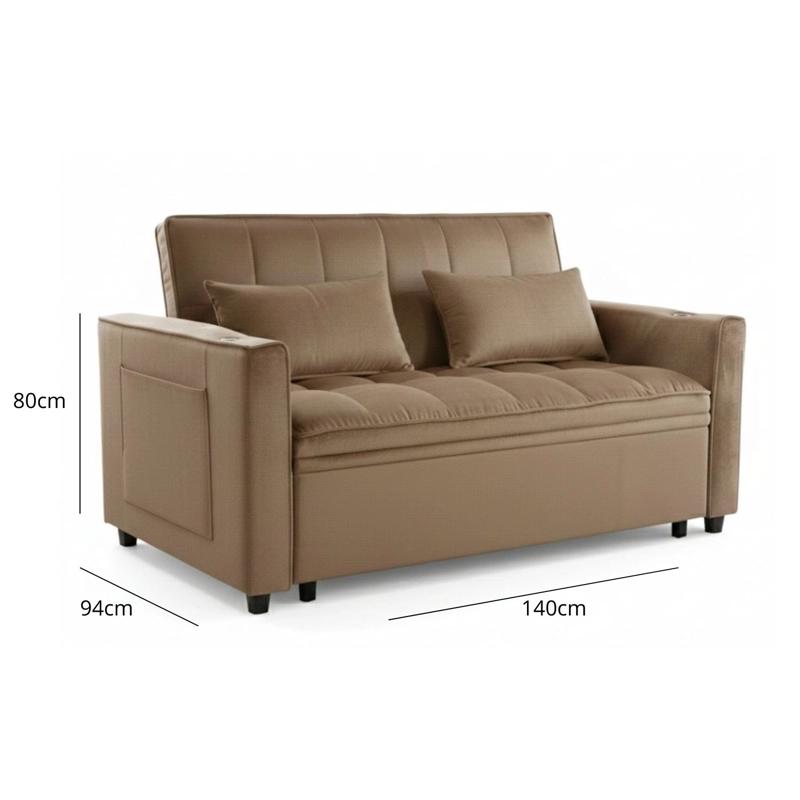 SOFA CAMA 2 CUERPOS MODERNO DALLAS CAFE - 4