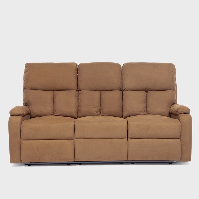 LIVING RECLINABLE SOFA 3 CUERPOS - MATHEUS CAFE   + 2 BERGERS + MESA DE CENTRO MODERNA MARMOL BLANCA - 6