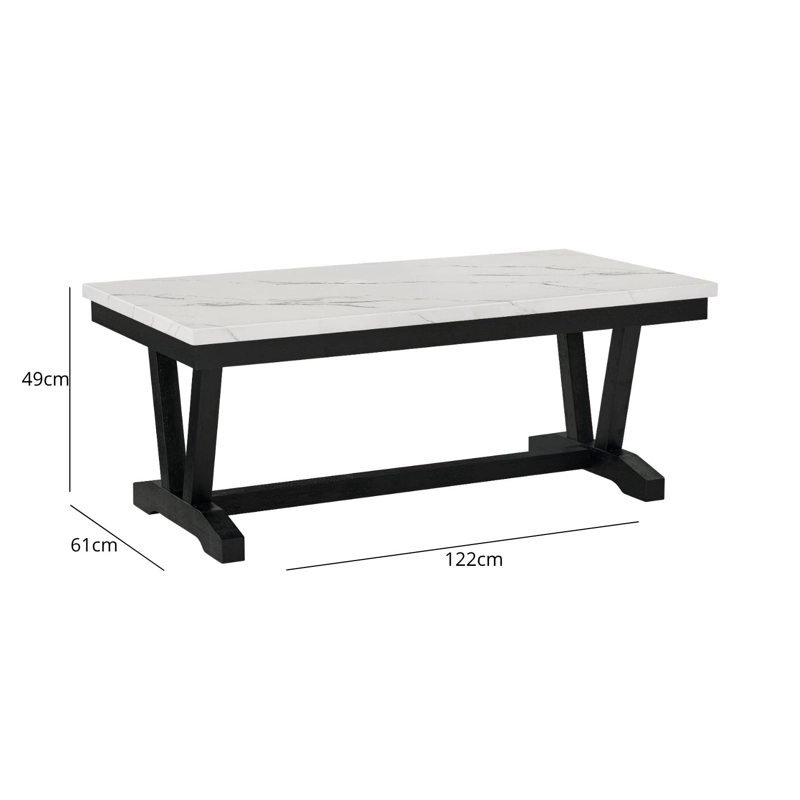 LIVING RECLINABLE SOFA 3 CUERPOS + 2 BERGERS NEGRO NEW PRAGA + MESA DE CENTRO MODERNA MARMOL - 5