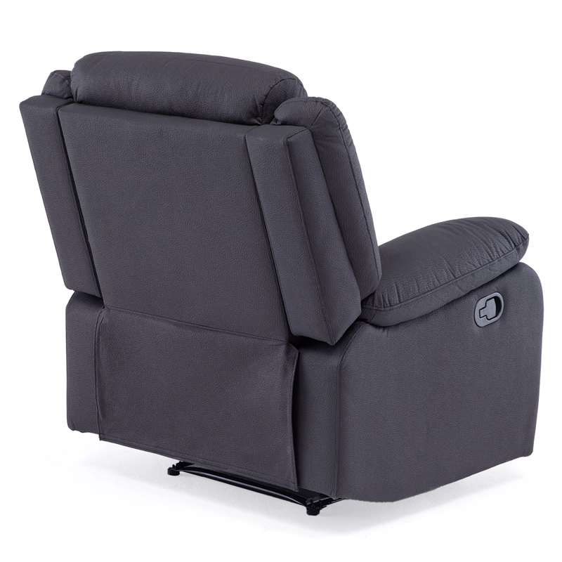 LIVING RECLINABLE SOFA 3 CUERPOS + 2 BERGERS NEGRO NEW PRAGA + MESA DE CENTRO MODERNA MARMOL - 13