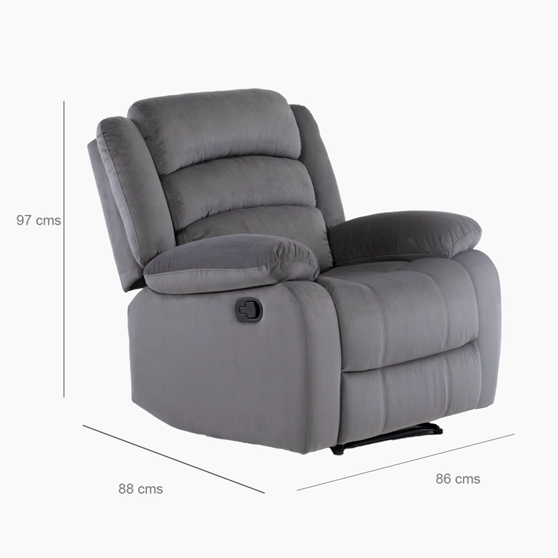 BERGER RECLINABLE MODERNO GRIS NEW MARTELL 8040RFFGR - 3
