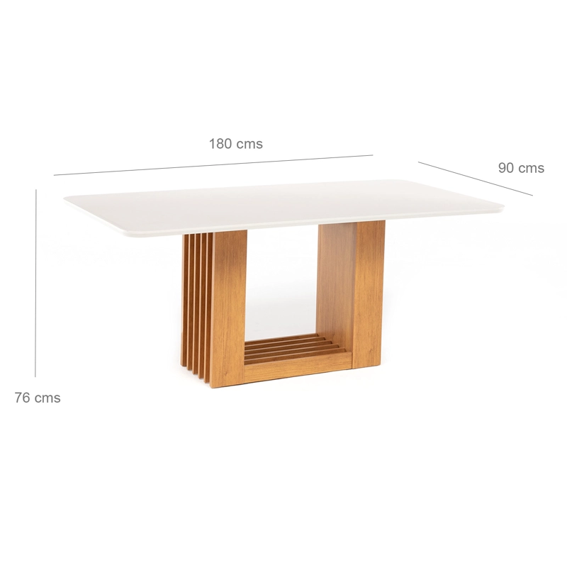 JUEGO DE COMEDOR ELEGANTE MADERA RECTANGULAR 8 SILLAS ARIELA BLANCO - 10
