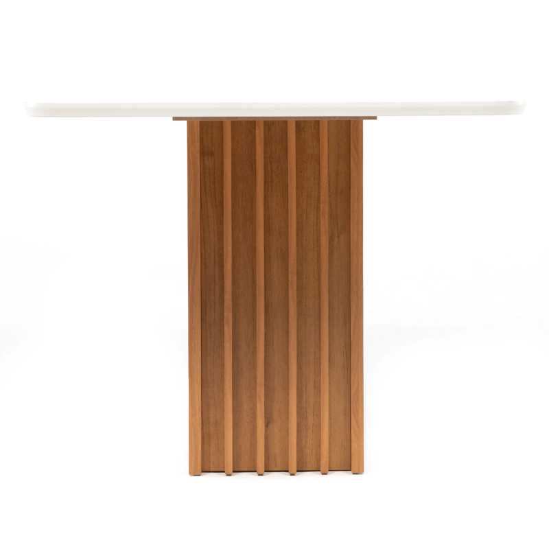 JUEGO DE COMEDOR ELEGANTE MADERA RECTANGULAR 8 SILLAS ARIELA BLANCO - 8