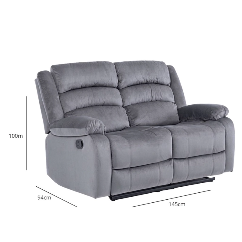 SOFA 2 CUERPOS RECLINABLE GRIS MODERNO NEW MARTELL - 3