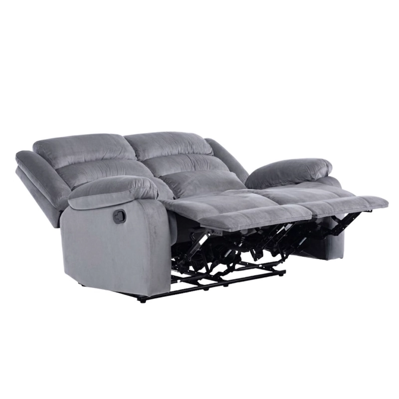 SOFA 2 CUERPOS RECLINABLE GRIS MODERNO NEW MARTELL - 4