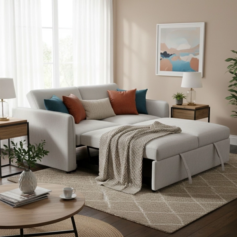SOFA CAMA 2 CUERPOS MODERNO NEW DALLAS BEIGE - 1