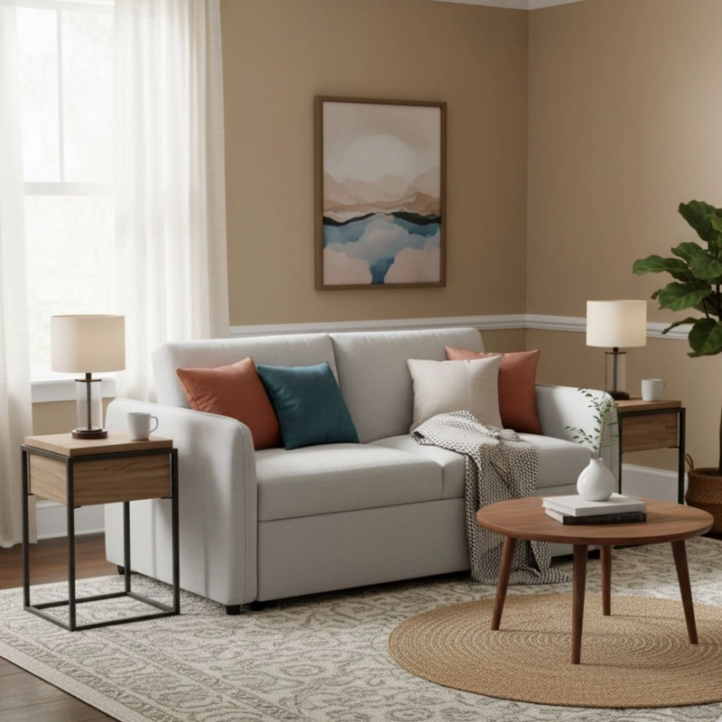 SOFA CAMA 2 CUERPOS MODERNO NEW DALLAS BEIGE - 2