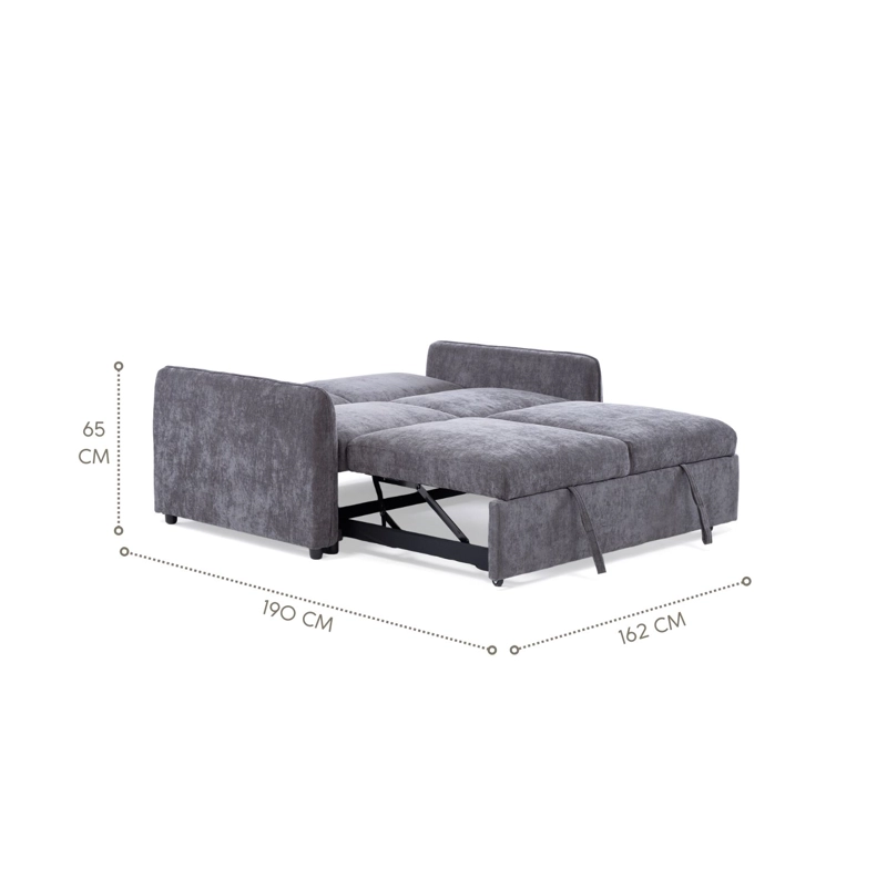 SOFA CAMA 2 CUERPOS MODERNO NEW DALLAS GRIS - 5