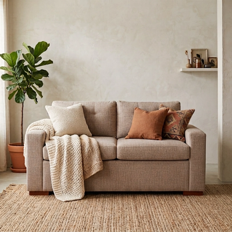 SOFA 2 CUERPOS ELEGANTE BEIGE GALENA - 1