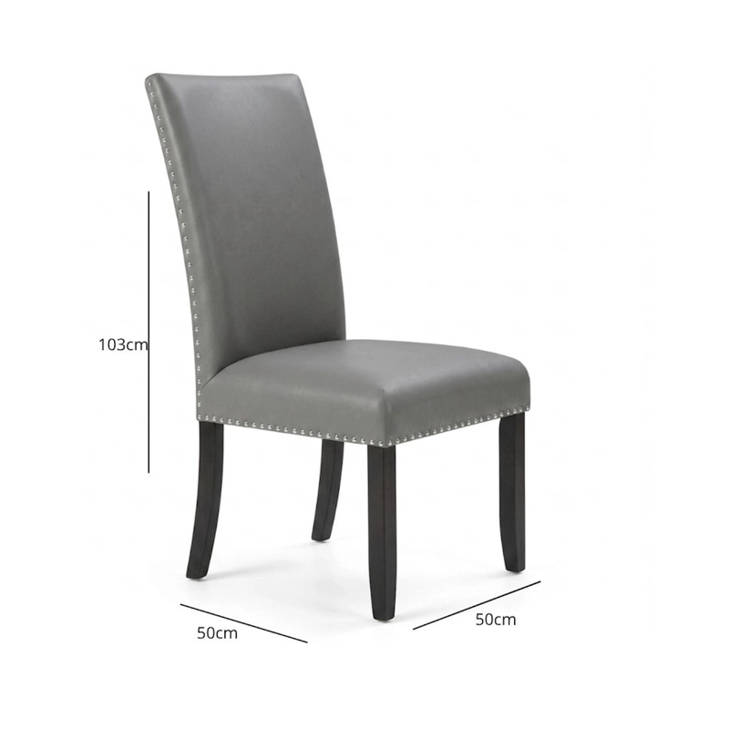 SILLAS DE COMEDOR ELEGANTE MOON GRIS PACK 2 UNIDADES - 3
