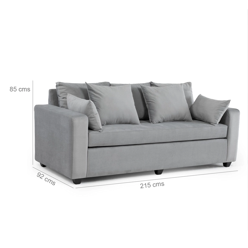 SOFÁ 3 CUERPOS PARA LIVING MODERNO PETRA GRIS - 10