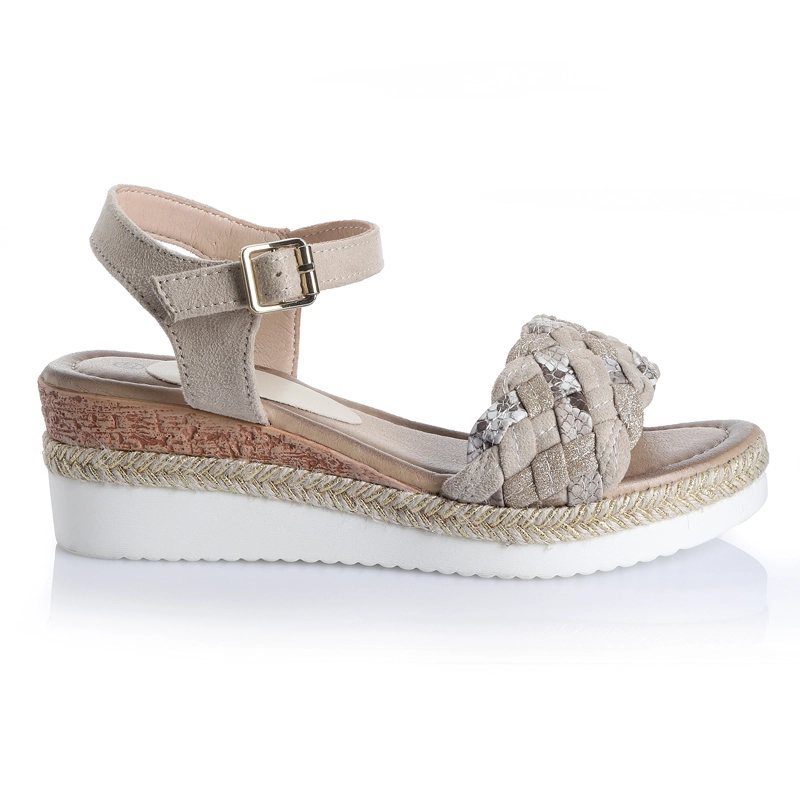 SANDALIA MUJER VIA UNO BEIGE 22642613 - 1