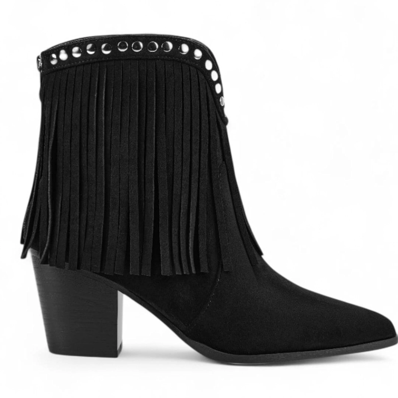 BOTIN MUJER VIA UNO WESTWINTER WRANGLER NEGRO - 1