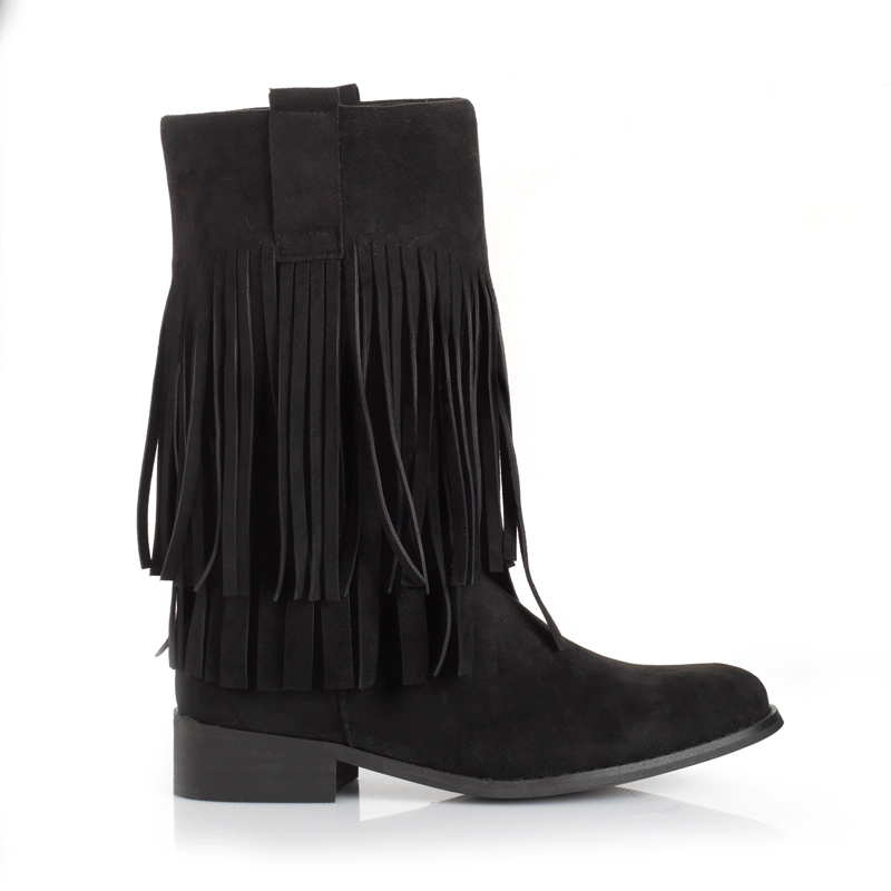 BOTIN MUJER VIA UNO WESTWINTER SILVER NEGRO - 1