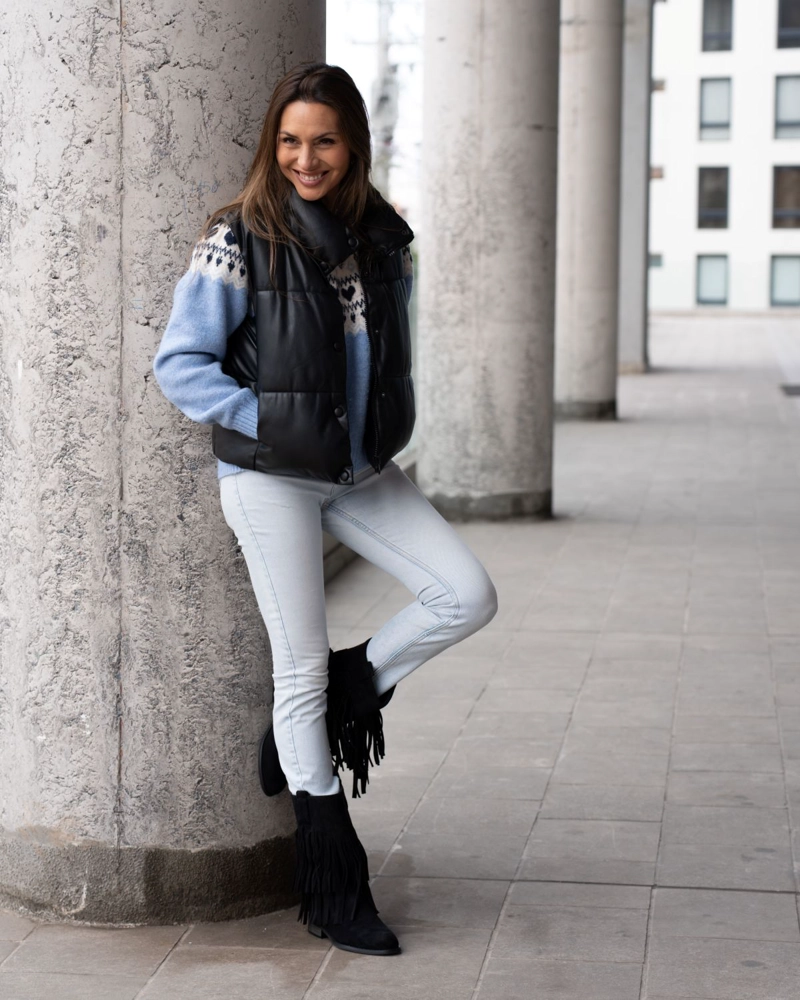 BOTIN MUJER VIA UNO WESTWINTER SILVER NEGRO - 2