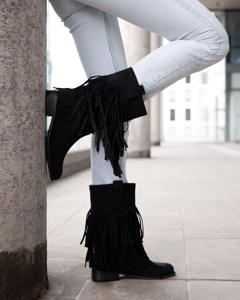 BOTIN MUJER VIA UNO WESTWINTER SILVER NEGRO - 4