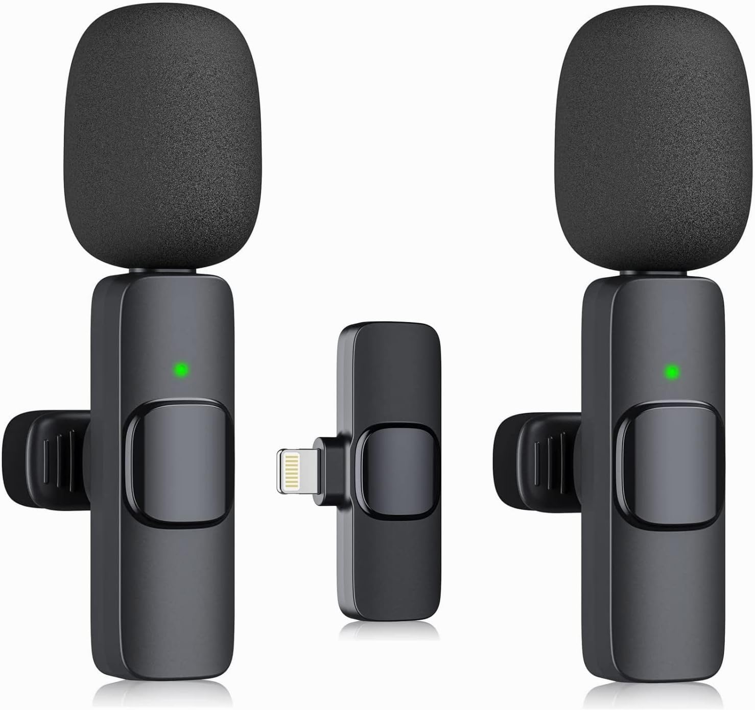MICRÓFONO LAVALIER INALÁMBRICO PORTÁTIL PARA IOS 2 UNIDADES - 1