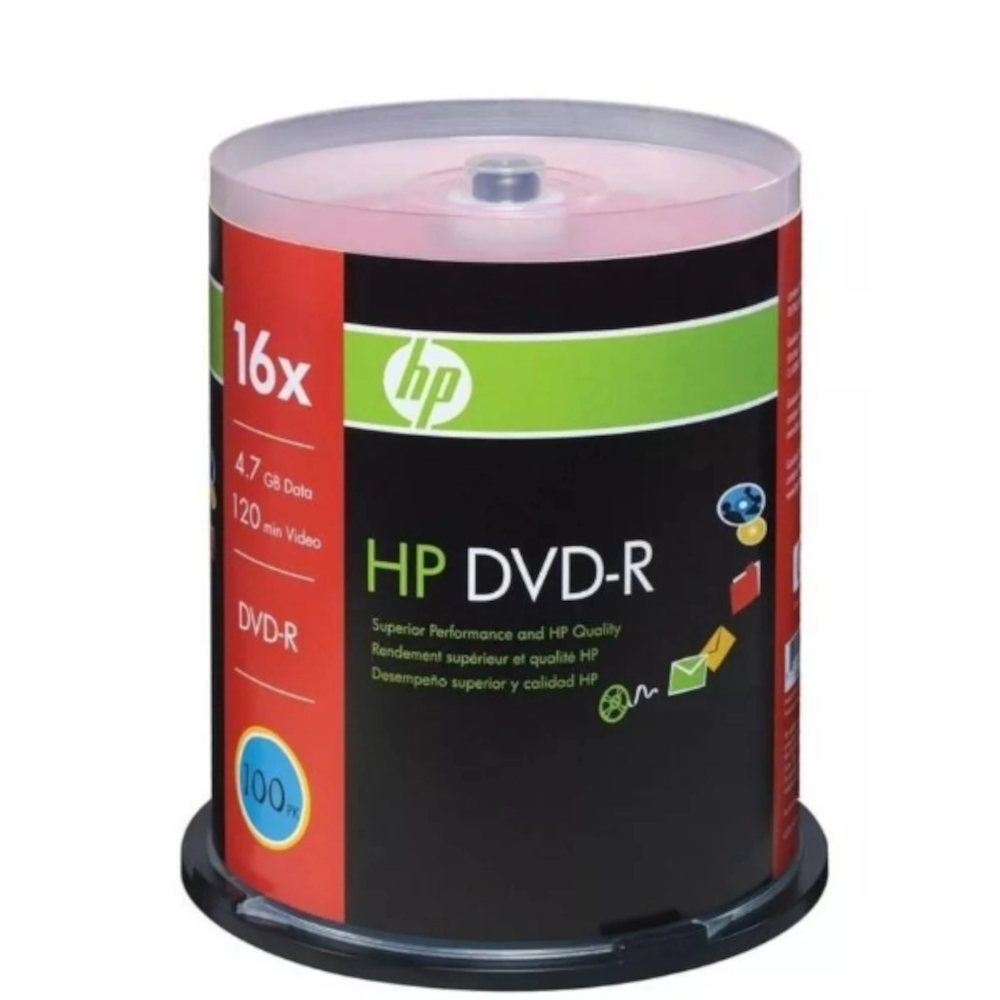 DVD-R GRABABLE HP 16X 4.7GB 100 UNIDADES - 1