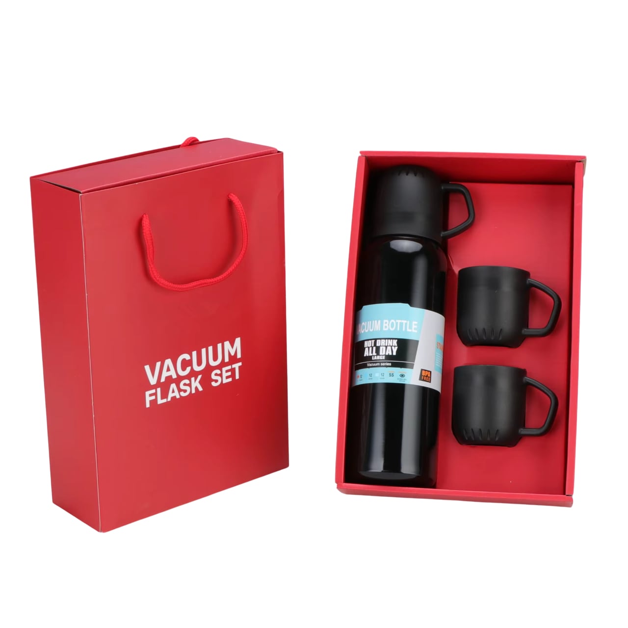 TERMO INOXIDABLE CALIENTE FRÍO 500 ML + 3 VASOS - 1