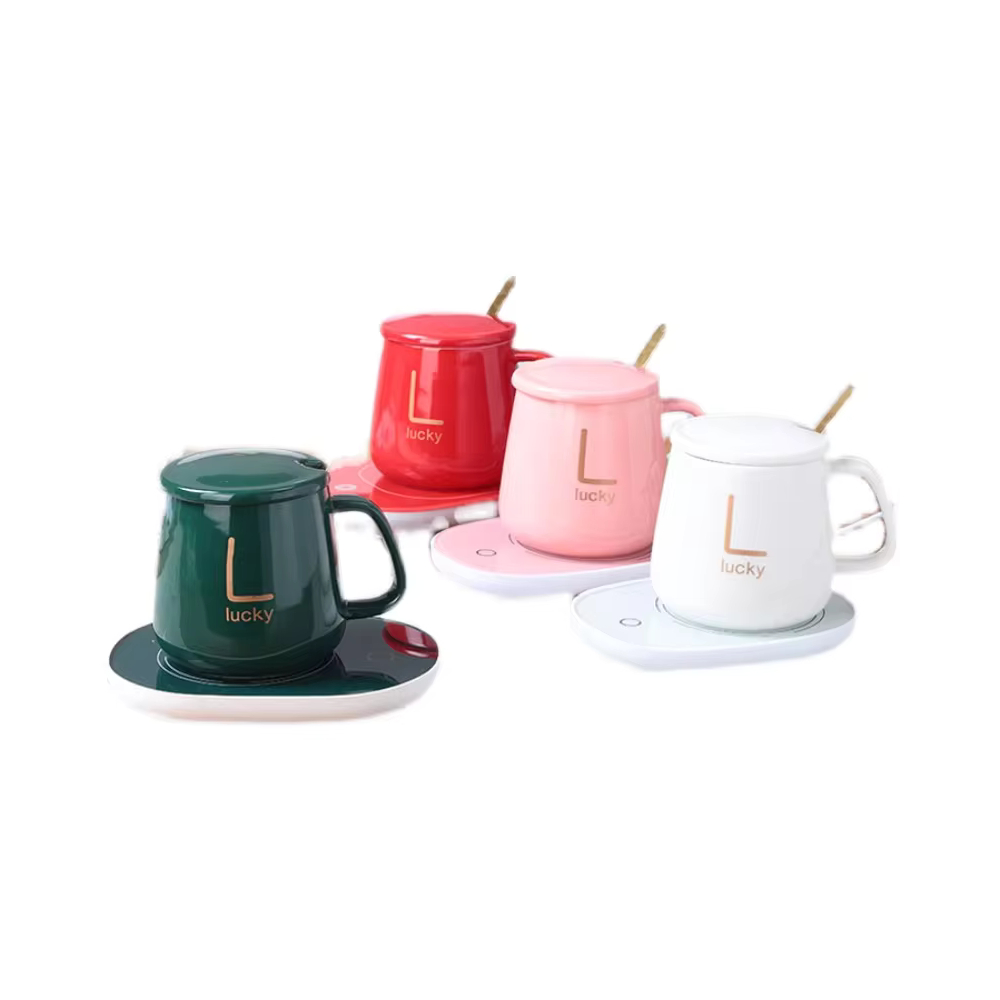 SET TAZA CON BASE CALENTADORA AUTOMÁTICA - BLANCO - 3