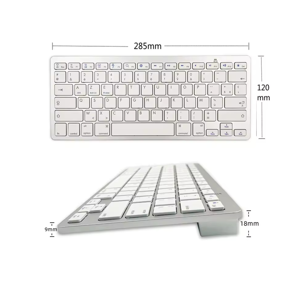 TECLADO ULTRADELGADO BK-3001 BLUETOOTH - GRIS - 3
