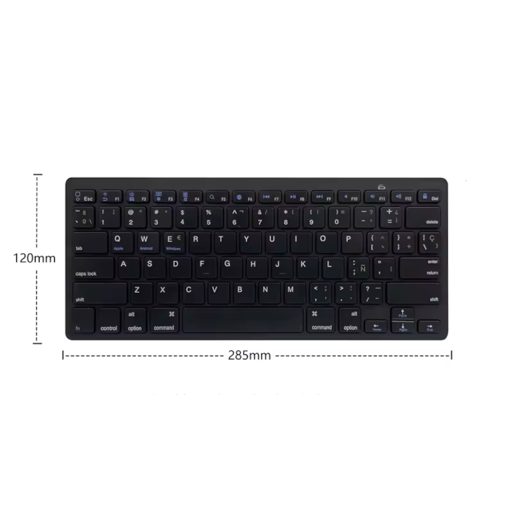 TECLADO ULTRADELGADO BK-3001 BLUETOOTH - EN COLOR NEGRO - 3