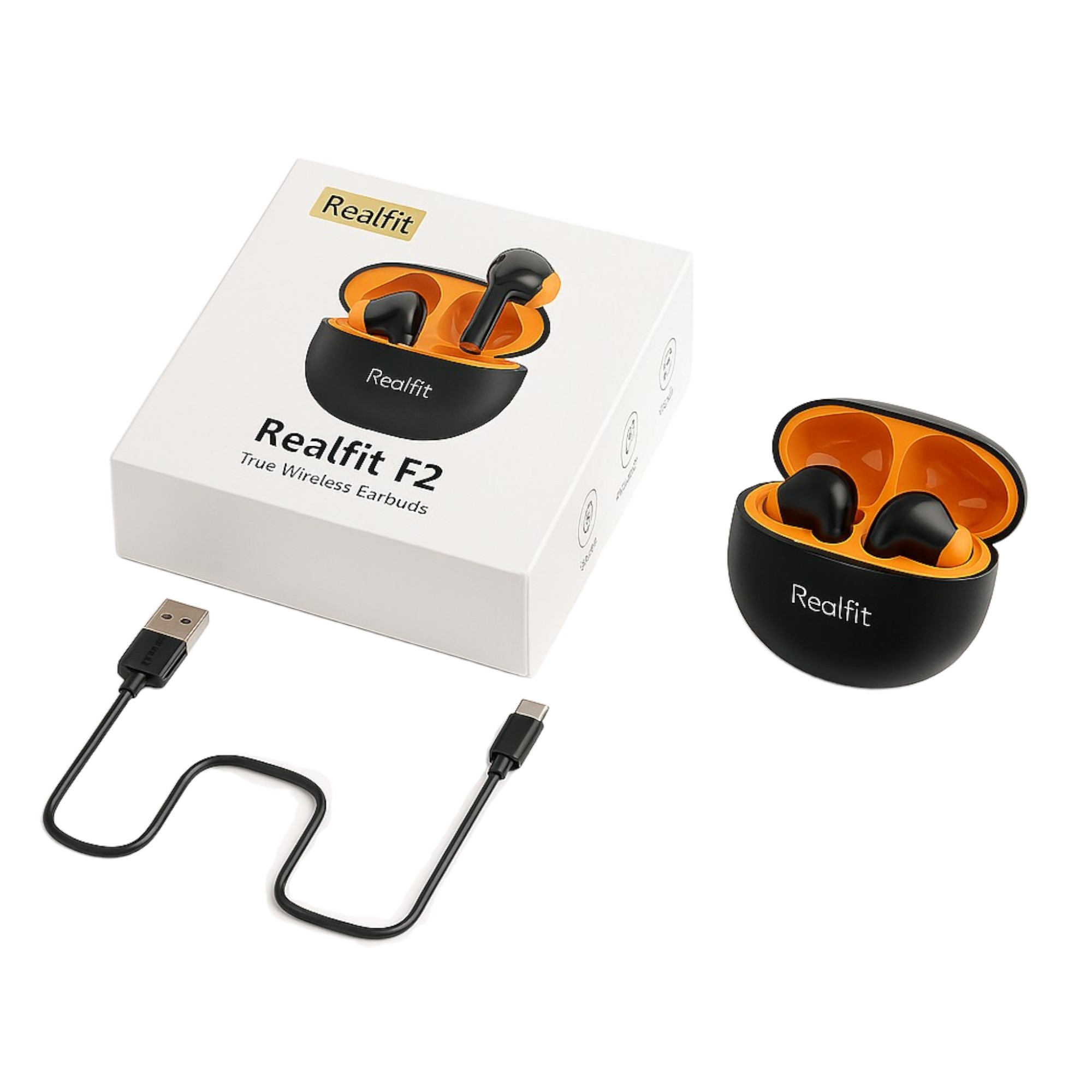 AUDIFONOS INALAMBRICOS REALFIT F2 - SONIDO HIFI, INALAMBRICOS CON LARGA BATERIA - 4
