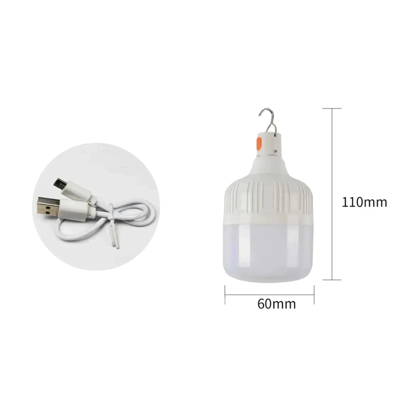 AMPOLLETA LED RECARGABLE USB – ALTA POTENCIA PARA CAMPING, PESCA Y EMERGENCIAS - 3