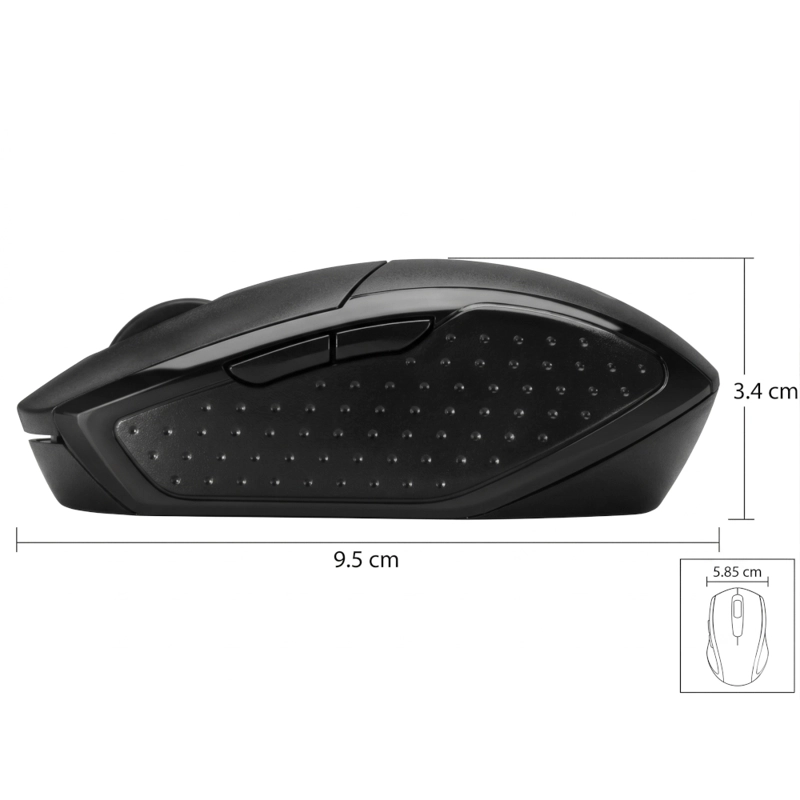 MOUSE HP 200 INALAMBRICO 1000 DPI - NEGRO - 3