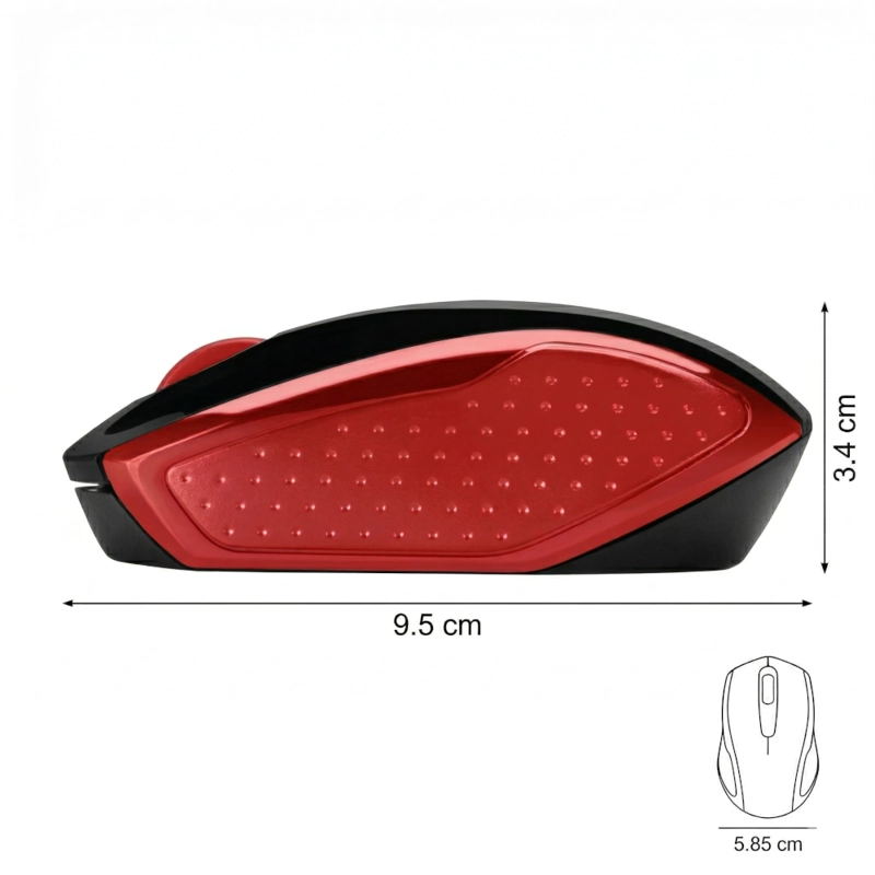 MOUSE HP 200 INALAMBRICO 1000 DPI - Rojo - 3