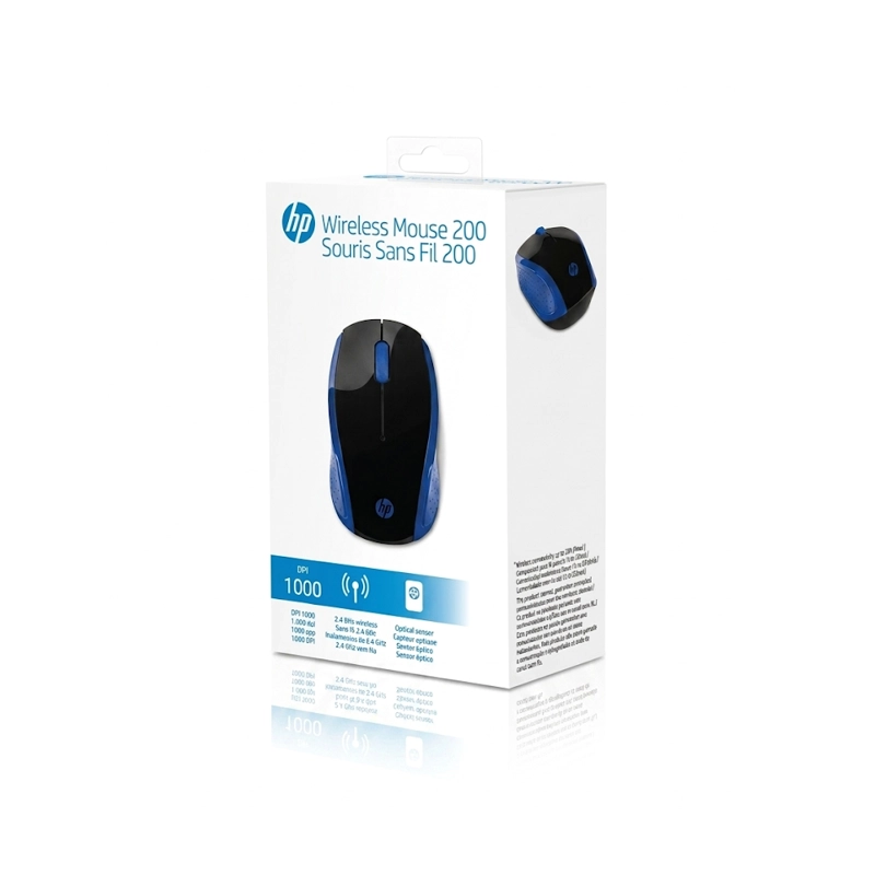MOUSE HP 200 INALAMBRICO 1000 DPI - AZUL - 4