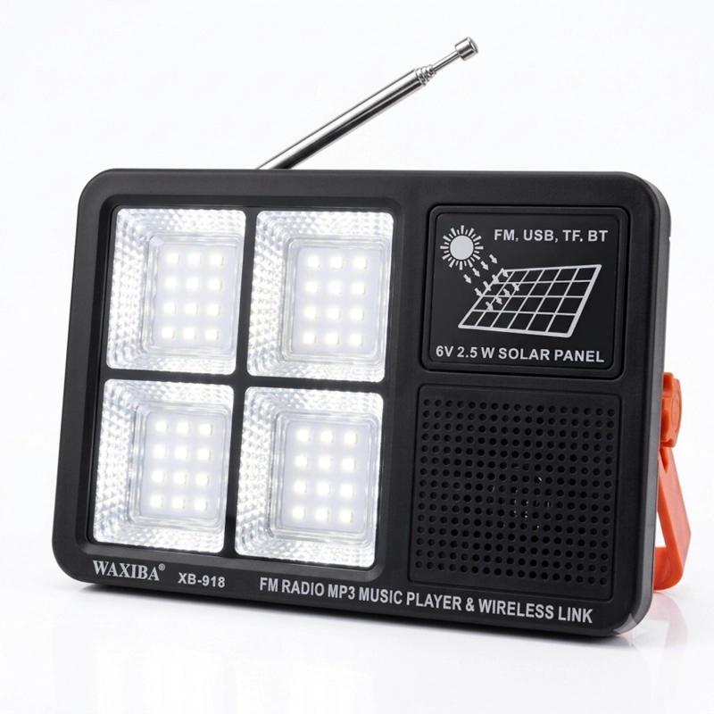 RADIO PORTATIL FM CON LINTERNA LED RECARGABLE – MODELO XB-918 MULTIFUNCIONAL - 1